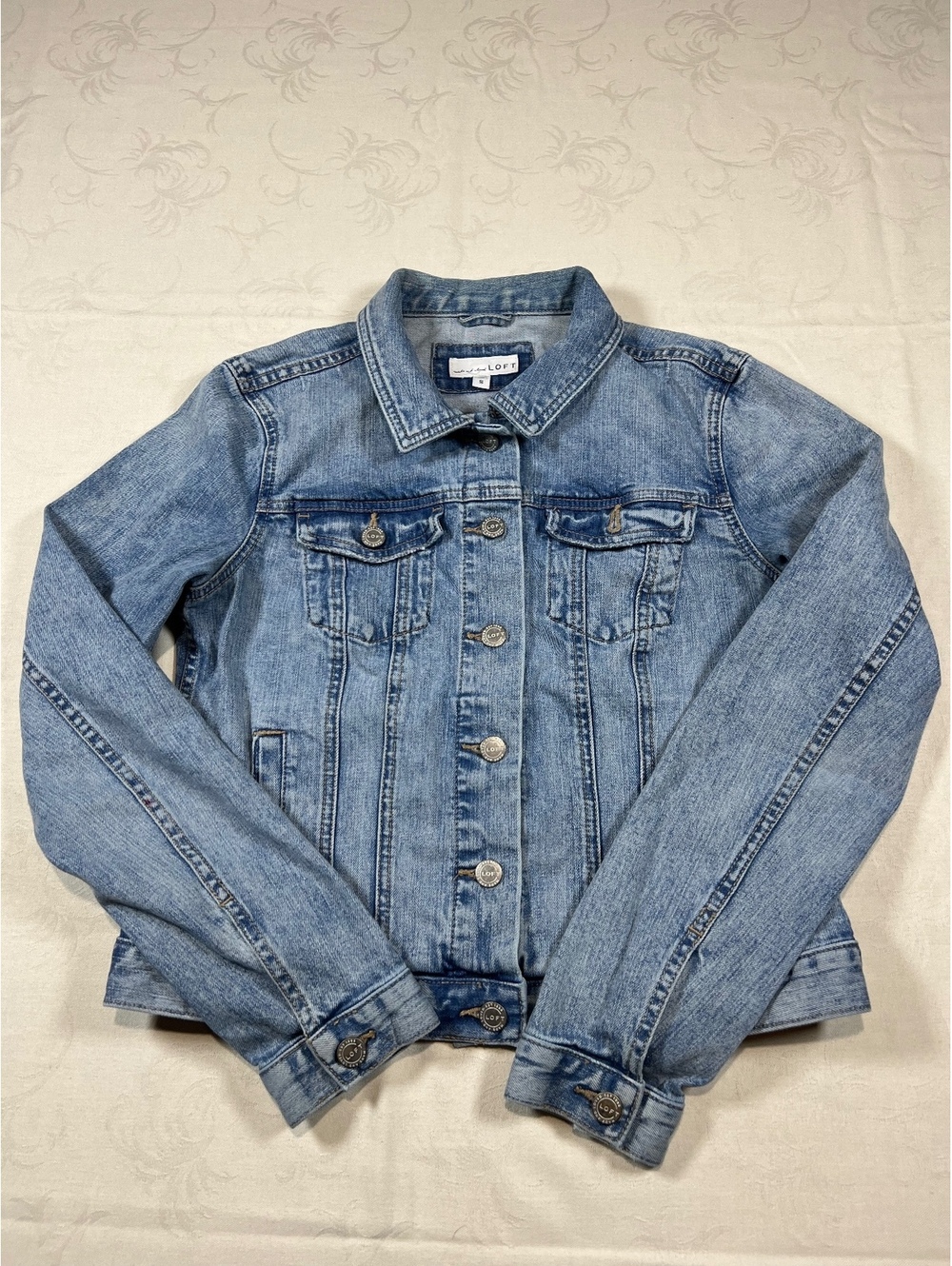 Loft Womens Medium Wash Denim Jean Jacket